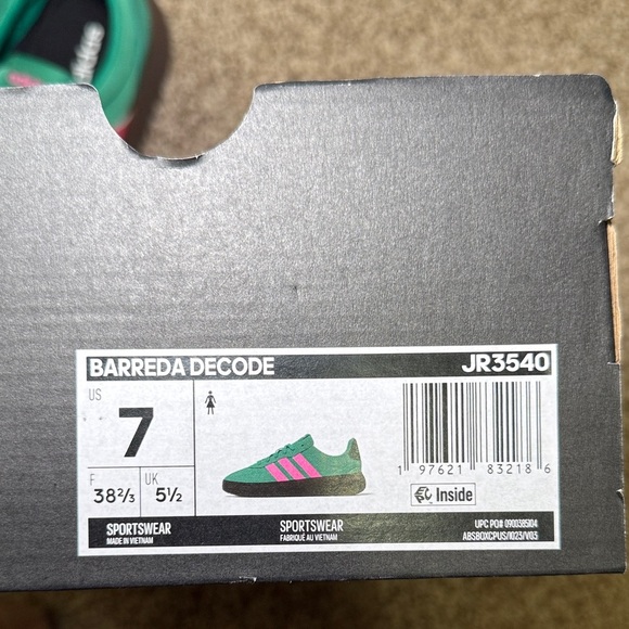 Adidas Barreda Decode 'Semi Court Green Lucid Pink' Women's Shoes Size 7 - Picture 9 of 10